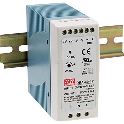 MEAN WELL DRA-40-12 Bloc d'alimentation pour Rail DIN 12 V/DC 3,34 A 40,08 W 1 x MEAN WELL DRA-40-12 Bloc d'alimentation pour Rail DIN 12 V/DC 3,34 A 40,08 W 1 x