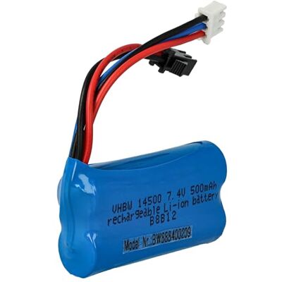 vhbw Batterie Compatible avec SM-2P connecteur pour modéle RC par ex. Voiture de Course Avion (500mAh, 7,4V, Li-ION, 54 x 28 x 14,5 mm) vhbw Batterie Compatible avec SM-2P connecteur pour modéle RC par ex. Voiture de Course Avion (500mAh, 7,4V, Li-ION, 54 x 28 x 14,5 mm)