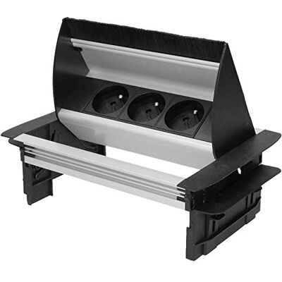 Orno AE-1361 Bloc multiprise encastrable escamotable, 3 prises, longueur du câble 1,8 m, prise française type E Orno AE-1361 Bloc multiprise encastrable escamotable, 3 prises, longueur du câble 1,8 m, prise française type E