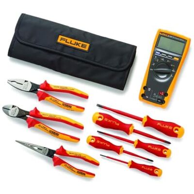 Fluke Multimètre numérique TRMS 179 + kit de démarrage outils portables (5 tournevis isolés et 3 pinces isolées) Fluke Multimètre numérique TRMS 179 + kit de démarrage outils portables (5 tournevis isolés et 3 pinces isolées)