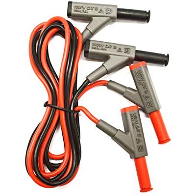 PeakTech Câble de raccordement isolé de 4 mm avec embrayage CAT III 1000 V, 1 pièce, P 7025 PeakTech Câble de raccordement isolé de 4 mm avec embrayage CAT III 1000 V, 1 pièce, P 7025