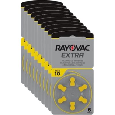 Piles auditives Rayovac Extra Advanced à l'air de zinc - Jaune Piles auditives Rayovac Extra Advanced à l'air de zinc - Jaune