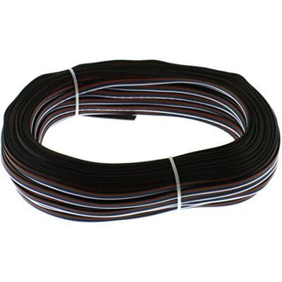 Marque Modèle - Câble plat à 5 conducteurs pour bandes LED RGB+W - Roulé de 50m Marque Modèle - Câble plat à 5 conducteurs pour bandes LED RGB+W - Roulé de 50m