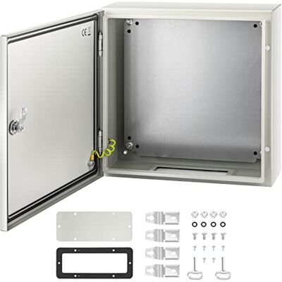 VEVOR Boîtier en acier au carbone NEMA, 40x40x15 cm, coffret armoire électrique NEMA 4X, IP66 étanche et anti-poussière, boîte de jonction électrique extérieure et intérieure, avec plaque de montage VEVOR Boîtier en acier au carbone NEMA, 40x40x15 cm, coffret armoire électrique NEMA 4X, IP66 étanche et anti-poussière, boîte de jonction électrique extérieure et intérieure, avec plaque de montage