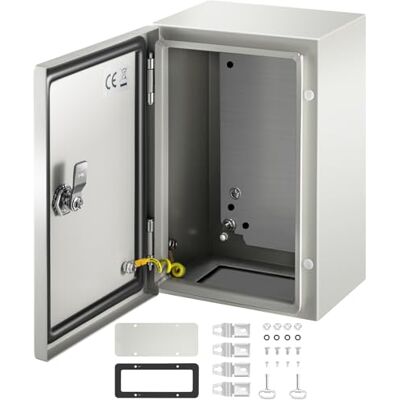 VEVOR NEMA 4X Boîtier électrique en acier, 30,5 x 20,3 x 15,2 cm, étanche IP66 et résistant à la poussière, boîte de jonction électrique extérieur/intérieur, avec plaque de montage VEVOR NEMA 4X Boîtier électrique en acier, 30,5 x 20,3 x 15,2 cm, étanche IP66 et résistant à la poussière, boîte de jonction électrique extérieur/intérieur, avec plaque de montage