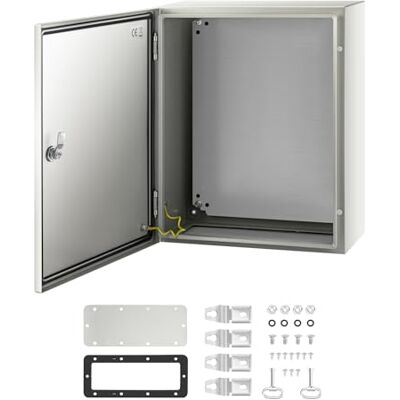 VEVOR Boîtier en acier au carbone NEMA, 50x40x20 cm, coffret armoire électrique NEMA 4X, IP66 étanche et anti-poussière, boîte de jonction électrique extérieure et intérieure, avec plaque de montage VEVOR Boîtier en acier au carbone NEMA, 50x40x20 cm, coffret armoire électrique NEMA 4X, IP66 étanche et anti-poussière, boîte de jonction électrique extérieure et intérieure, avec plaque de montage