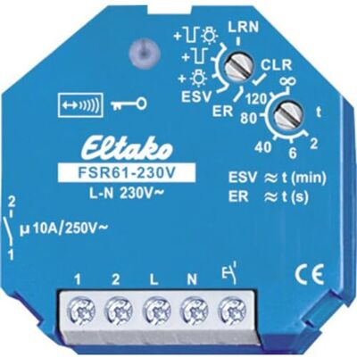 Eltako Interrupteur sans fil 230 V 1 fermeture FSR61-230 V. Eltako Interrupteur sans fil 230 V 1 fermeture FSR61-230 V.