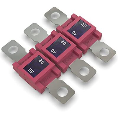 AUPROTEC Fusible Mega à courant élévé/verrouillage à vis 80-500A choix : 80A ampères, rouge, 3 pièces AUPROTEC Fusible Mega à courant élévé/verrouillage à vis 80-500A choix : 80A ampères, rouge, 3 pièces