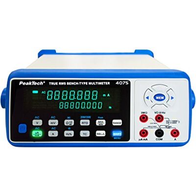 PeakTech Multimètre numérique de table 4 5/6 chiffres avec USB, LAN, Bluetooth, RS-232 et carte SD 1 pièce P 4075 PeakTech Multimètre numérique de table 4 5/6 chiffres avec USB, LAN, Bluetooth, RS-232 et carte SD 1 pièce P 4075