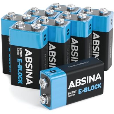 ABSINA Détecteur de fumée alcaline 9 V Durable et étanche Lot de 8 piles 9 V pour détecteurs de fumée et bien plus encore ABSINA Détecteur de fumée alcaline 9 V Durable et étanche Lot de 8 piles 9 V pour détecteurs de fumée et bien plus encore