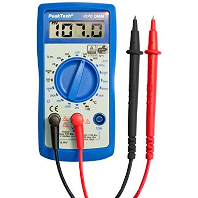 PeakTech 1070 Multimètre Numérique RMS CAT III avec Affichage LCD, TÜV/GS, Testeur de Batterie, Multimètre Manuel, Voltmètre, Ampèremètre Électronique, Testeur de Continuité Max 300V PeakTech 1070 Multimètre Numérique RMS CAT III avec Affichage LCD, TÜV/GS, Testeur de Batterie, Multimètre Manuel, Voltmètre, Ampèremètre Électronique, Testeur de Continuité Max 300V