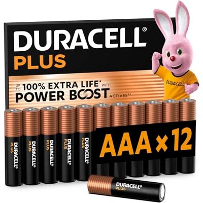 Duracell AAA Plus Piles Alcalines (Lot de 12) 1.5V, LR03 Durent jusqu’à 100% plus longtemps Actifs POWER BOOST Manettes De Jeu, Appareils Photo 100% Recyclable Duracell AAA Plus Piles Alcalines (Lot de 12) 1.5V, LR03 Durent jusqu’à 100% plus longtemps Actifs POWER BOOST Manettes De Jeu, Appareils Photo 100% Recyclable