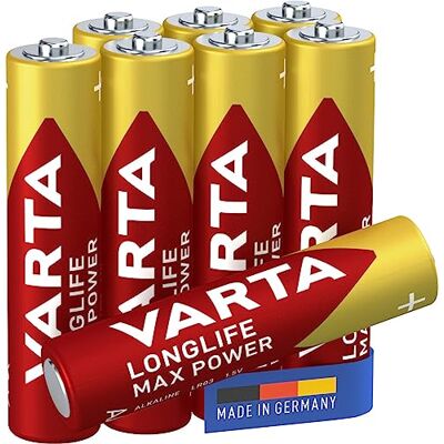 Piles alcalines Varta Longlife Max Power AAA Micro LR03 - Pack de 8 - Pile ménagère Piles alcalines Varta Longlife Max Power AAA Micro LR03 - Pack de 8 - Pile ménagère