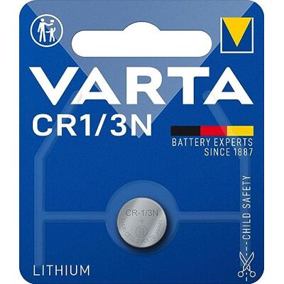 Varta Piles bouton CR1/3N, Lot de 1, Lithium Coin, 3 V, pour horloges emballage sécurité enfant, pour thermomètre médical, cardiofréquencemètre, clé de voiture, télécommande, balance Varta Piles bouton CR1/3N, Lot de 1, Lithium Coin, 3 V, pour horloges emballage sécurité enfant, pour thermomètre médical, cardiofréquencemètre, clé de voiture, télécommande, balance