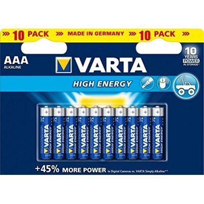 Varta LR03 Pack de 10 Piles AAA Alcalines Varta LR03 Pack de 10 Piles AAA Alcalines