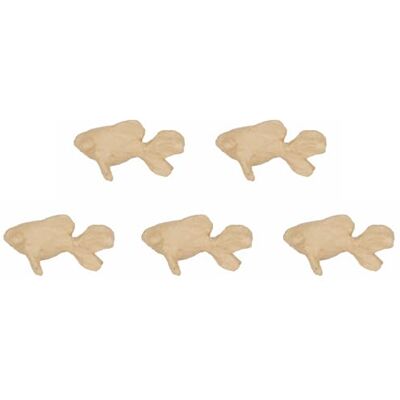 décopatch AP114Opack Un lot de 5 supports en papier brun pulpé 12x7x7 cm, Poisson décopatch AP114Opack Un lot de 5 supports en papier brun pulpé 12x7x7 cm, Poisson