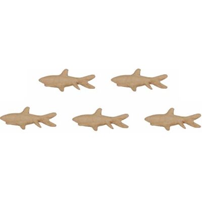 décopatch AP158Opack Un lot de 5 supports en papier brun pulpé 17x8x7 cm, Requin décopatch AP158Opack Un lot de 5 supports en papier brun pulpé 17x8x7 cm, Requin