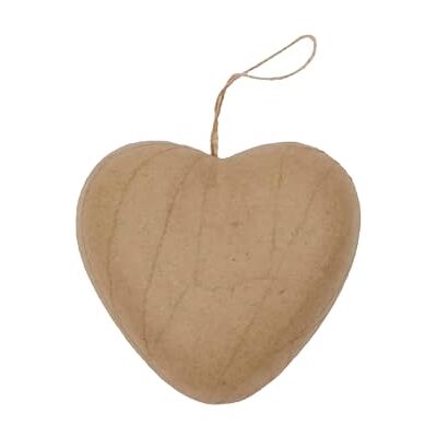 décopatch AC686Opack Un Lot de 5 supports en papier brun mâché 4x8x8 cm, cœur cordon décopatch AC686Opack Un Lot de 5 supports en papier brun mâché 4x8x8 cm, cœur cordon