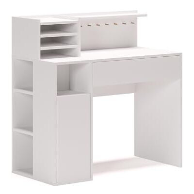 Vicco Bureau, Blanc 100 x 50 cm avec espace de rangement ouvert pour les fournitures de travail Vicco Bureau, Blanc 100 x 50 cm avec espace de rangement ouvert pour les fournitures de travail
