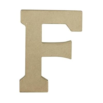 décopatch AC857Cpack Un Lot de 3 supports en papier brun mâché 15x2,5x20 cm, Lettre majuscule F décopatch AC857Cpack Un Lot de 3 supports en papier brun mâché 15x2,5x20 cm, Lettre majuscule F