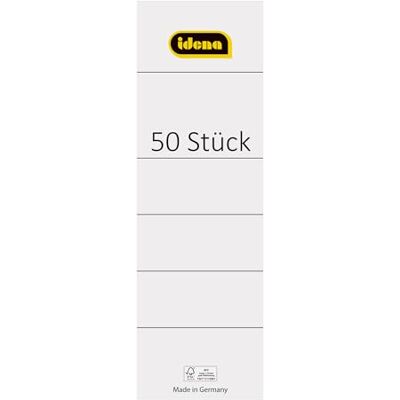 Idena 90274 Lot de 50 étiquettes autocollantes pour dos de 8 cm de largeur Blanc Idena 90274 Lot de 50 étiquettes autocollantes pour dos de 8 cm de largeur Blanc