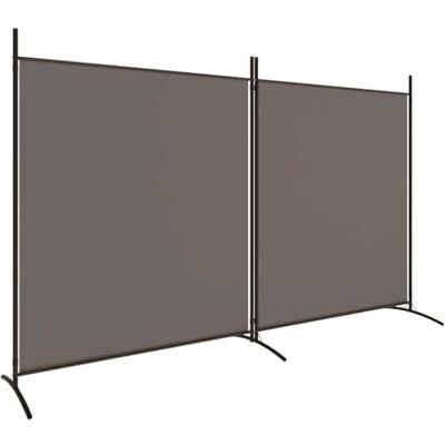 vidaXL Cloison de séparation 2 panneaux Anthracite 348x180 cm Tissu vidaXL Cloison de séparation 2 panneaux Anthracite 348x180 cm Tissu
