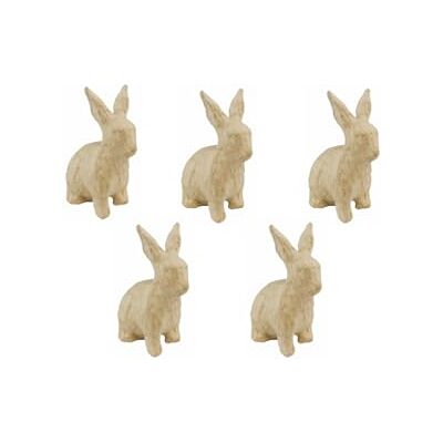 décopatch AP131Opack Un lot de 5 supports en papier brun pulpé 7,5x4,5x10,5 cm, Lapin assis décopatch AP131Opack Un lot de 5 supports en papier brun pulpé 7,5x4,5x10,5 cm, Lapin assis