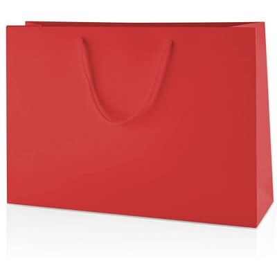 Thepaperbagstore 10 Moyenne Large sacs cadeau Rouges mats 35x24x10cm Sacs cadeau laminés mats luxe avec anses corde et bases renforcées pour cadeaux, commerce et événements Thepaperbagstore 10 Moyenne Large sacs cadeau Rouges mats 35x24x10cm Sacs cadeau laminés mats luxe avec anses corde et bases renforcées pour cadeaux, commerce et événements