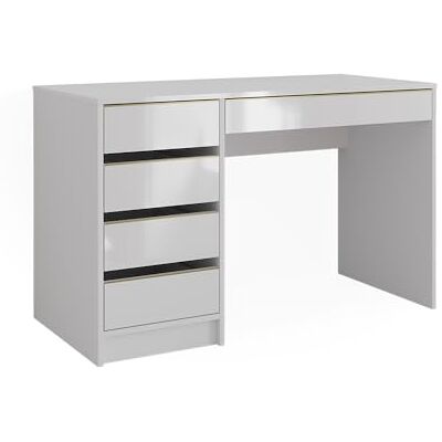 Vicco Bureau "Sherry", Blanc Haute brillance 55 x 120 cm avec tiroirs, convient comme poste de travail pour le télétravail ou les études Vicco Bureau "Sherry", Blanc Haute brillance 55 x 120 cm avec tiroirs, convient comme poste de travail pour le télétravail ou les études