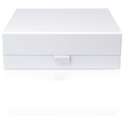 Thepaperbagstore 1 Moyenne boîte cadeau magnétique blanche 22x17x5cm Carton épais avec fermeture magnétique et ruban pour une présentation rapide et soignée Thepaperbagstore 1 Moyenne boîte cadeau magnétique blanche 22x17x5cm Carton épais avec fermeture magnétique et ruban pour une présentation rapide et soignée