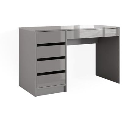 Vicco Bureau "Sherry", Gris Haute brillance 55 x 120 cm avec tiroirs, convient comme poste de travail pour le télétravail ou les études Vicco Bureau "Sherry", Gris Haute brillance 55 x 120 cm avec tiroirs, convient comme poste de travail pour le télétravail ou les études