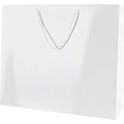 Thepaperbagstore 10 Grande sacs cadeau Blancs brillants 41x32x13cm Sacs cadeau laminés brillants luxe avec anses corde et bases renforcées pour cadeaux, commerce et événements Thepaperbagstore 10 Grande sacs cadeau Blancs brillants 41x32x13cm Sacs cadeau laminés brillants luxe avec anses corde et bases renforcées pour cadeaux, commerce et événements
