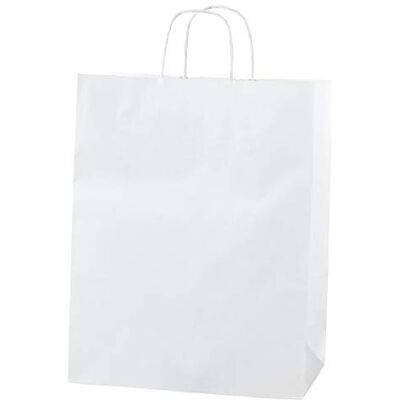 Thepaperbagstore 50 sacs papier Blancs Moyenne avec anses 25x11x31cm Sacs kraft 100 gsm avec anses torsadées renforcées pour un transport fiable Thepaperbagstore 50 sacs papier Blancs Moyenne avec anses 25x11x31cm Sacs kraft 100 gsm avec anses torsadées renforcées pour un transport fiable