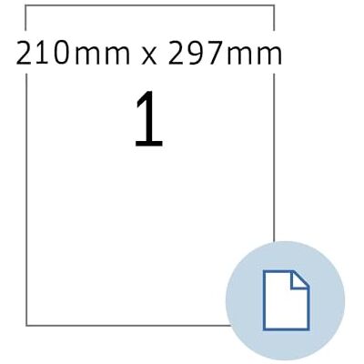 HERMA 8422 Lot de 500 feuilles d'étiquettes universelles 210 x 297 mm, 1 par feuille A4, 500 étiquettes, autocollantes, imprimables, mates, en papier vierge, blanches HERMA 8422 Lot de 500 feuilles d'étiquettes universelles 210 x 297 mm, 1 par feuille A4, 500 étiquettes, autocollantes, imprimables, mates, en papier vierge, blanches