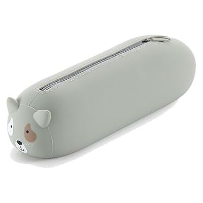 Miquelrius Étui à rabat en silicone animal mignon, chien, gris, Étui Miquelrius Étui à rabat en silicone animal mignon, chien, gris, Étui