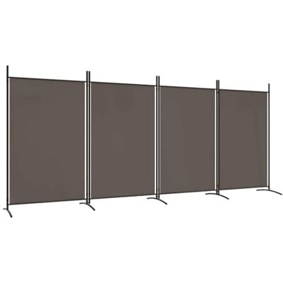 vidaXL Cloison de séparation 4 panneaux Anthracite 346x180 cm Tissu vidaXL Cloison de séparation 4 panneaux Anthracite 346x180 cm Tissu