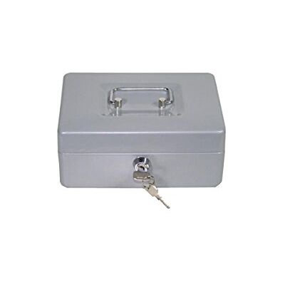 Alco Caisse pour argent Tôle en acier Insert en plastique Serrure à cylindre 2 clés incluses 152 x 119 x 76 mm gris Alco Caisse pour argent Tôle en acier Insert en plastique Serrure à cylindre 2 clés incluses 152 x 119 x 76 mm gris