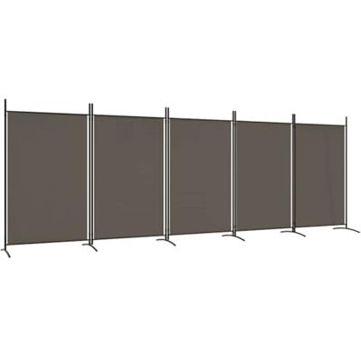 vidaXL Cloison de séparation 5 panneaux Anthracite 433x180 cm Tissu vidaXL Cloison de séparation 5 panneaux Anthracite 433x180 cm Tissu