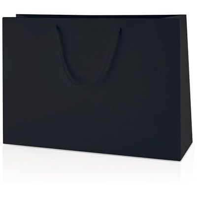 Thepaperbagstore 30 Moyenne Large sacs cadeau Noirs mats 35x24x10cm Sacs cadeau mats luxe avec anses corde et bases renforcées pour cadeaux, commerce et événements Thepaperbagstore 30 Moyenne Large sacs cadeau Noirs mats 35x24x10cm Sacs cadeau mats luxe avec anses corde et bases renforcées pour cadeaux, commerce et événements