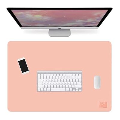 Oxford Tapis de bureau réversible en cuir synthétique, 80 x 40 cm, noir et pêche Oxford Tapis de bureau réversible en cuir synthétique, 80 x 40 cm, noir et pêche