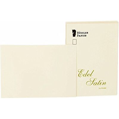 Rössler 2052838004 Lot de 20 cartes en satin lisse et ivoire Format A6 Rössler 2052838004 Lot de 20 cartes en satin lisse et ivoire Format A6