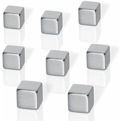Sigel Be!Board B3101 Lot de 8 Aimants Cubes Néodyme pour Tableaux Magnétiques, 1 X 1 X 1 cm, Argent Sigel Be!Board B3101 Lot de 8 Aimants Cubes Néodyme pour Tableaux Magnétiques, 1 X 1 X 1 cm, Argent