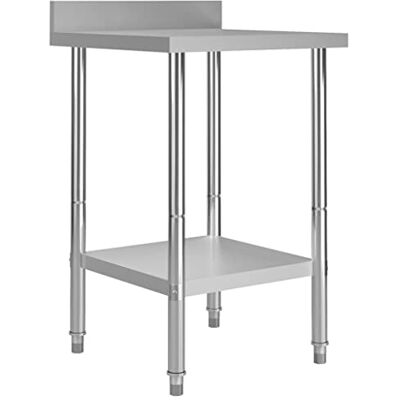 vidaXL Table de travail de cuisine avec dosseret 60x60x93 cm Inox vidaXL Table de travail de cuisine avec dosseret 60x60x93 cm Inox