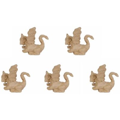 décopatch AP135Opack Un lot de 5 supports en papier brun pulpé 12x6,3x10,2 cm, Dragon décopatch AP135Opack Un lot de 5 supports en papier brun pulpé 12x6,3x10,2 cm, Dragon