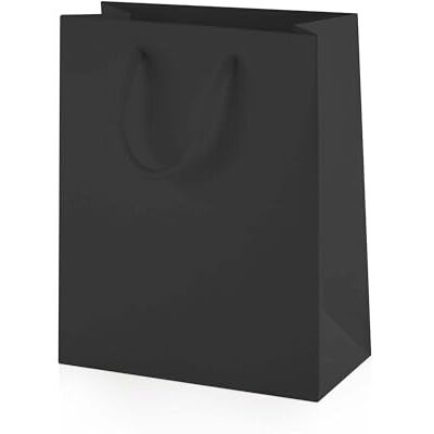 Thepaperbagstore 10 Petite sacs cadeau Noirs mats 15x19x8cm Sacs cadeau mats luxe avec anses corde et bases renforcées pour cadeaux, commerce et événements Thepaperbagstore 10 Petite sacs cadeau Noirs mats 15x19x8cm Sacs cadeau mats luxe avec anses corde et bases renforcées pour cadeaux, commerce et événements