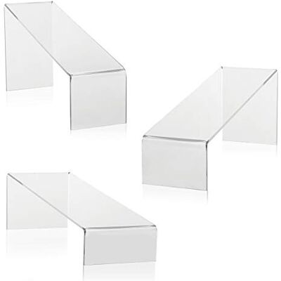VITAdisplays Support pour chaussures (oblique) et présentoir de présentation, support de vente transparent, support décoratif en PLEXIGLAS original en trois hauteurs différentes pour par exemple chaussures ou objets de collection VITAdisplays Support pour chaussures (oblique) et présentoir de présentation, support de vente transparent, support décoratif en PLEXIGLAS original en trois hauteurs différentes pour par exemple chaussures ou objets de collection