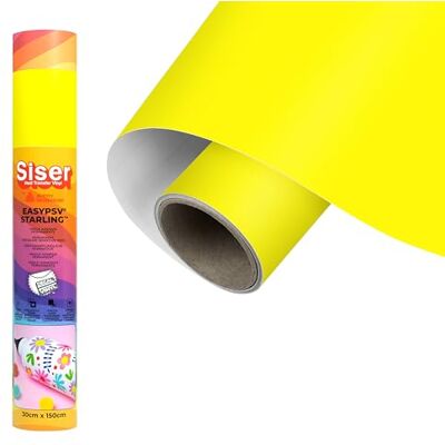 SISER EasyPSV Starling Vinyle adhésif permanent Canary Yellow 150 x 30 cm, pour personnaliser les objets et les surfaces dures, compatible avec traceur de coupe, lavable au lave-vaisselle SISER EasyPSV Starling Vinyle adhésif permanent Canary Yellow 150 x 30 cm, pour personnaliser les objets et les surfaces dures, compatible avec traceur de coupe, lavable au lave-vaisselle