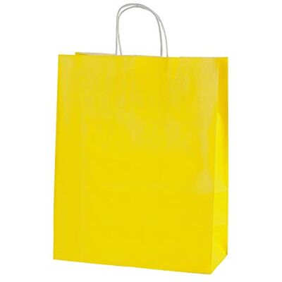 Thepaperbagstore 50 sacs papier Jaunes Moyenne avec anses 25x11x31cm Sacs kraft avec anses solides, idéals pour cadeaux, commerce, fêtes et événements Thepaperbagstore 50 sacs papier Jaunes Moyenne avec anses 25x11x31cm Sacs kraft avec anses solides, idéals pour cadeaux, commerce, fêtes et événements