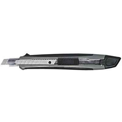 MAUL Cutter 9 mm gris Poignée antidérapante 2 lames prise en main sûre, coupe contrôlée, verrouillage rassurant, boîtier résistant, rangement facile MAUL Cutter 9 mm gris Poignée antidérapante 2 lames prise en main sûre, coupe contrôlée, verrouillage rassurant, boîtier résistant, rangement facile