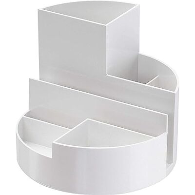 MAUL Pot à crayons rundbox Recycling blanc 6 compartiments pour bureau rangement ordonné, accès rapide, 6 sections pratiques, surface mate discrète, format rond compact MAUL Pot à crayons rundbox Recycling blanc 6 compartiments pour bureau rangement ordonné, accès rapide, 6 sections pratiques, surface mate discrète, format rond compact